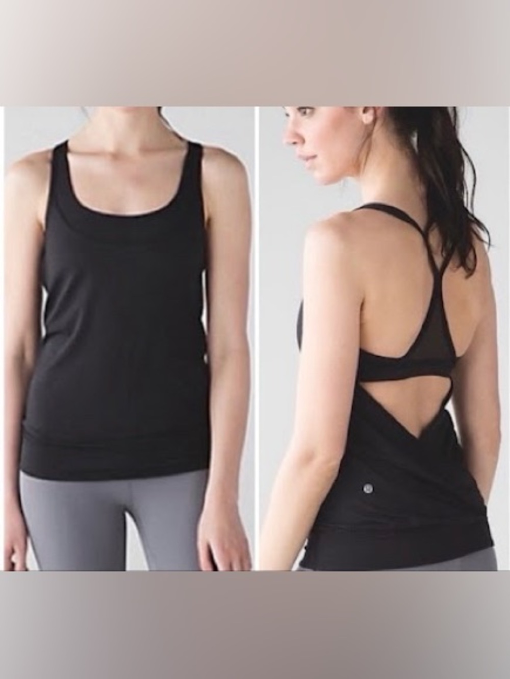 lululemon athletica Black Cross-Back Tank Top